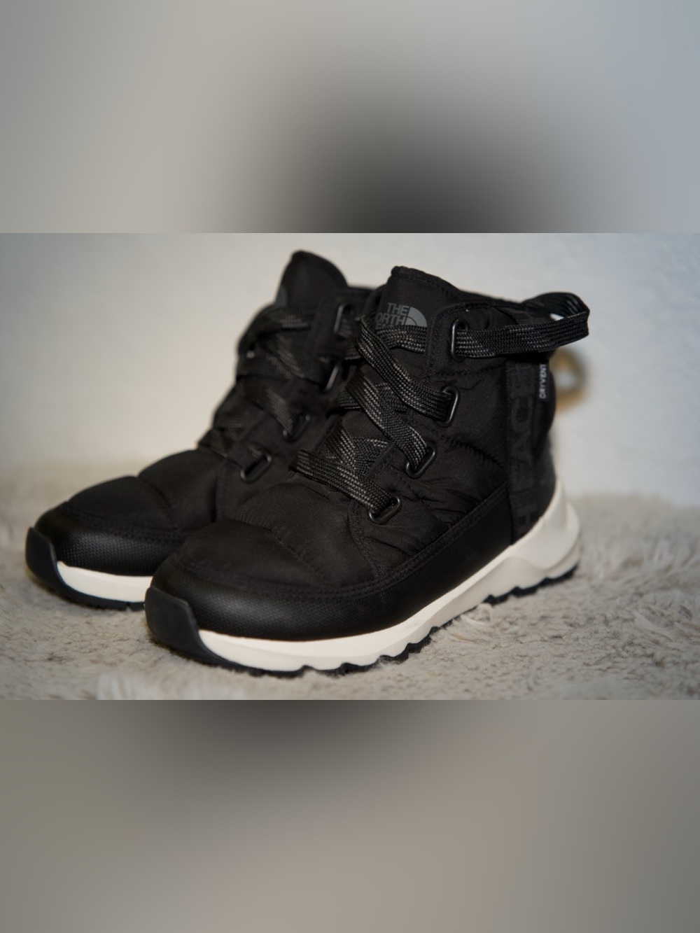 The North Face Black and White Winter Boots